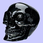 Black Crystal Skull w/ Movable Jaw