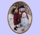 Winter Wonderland -  Sandra Kuck Christmas Plates - Frosty Winter Friends